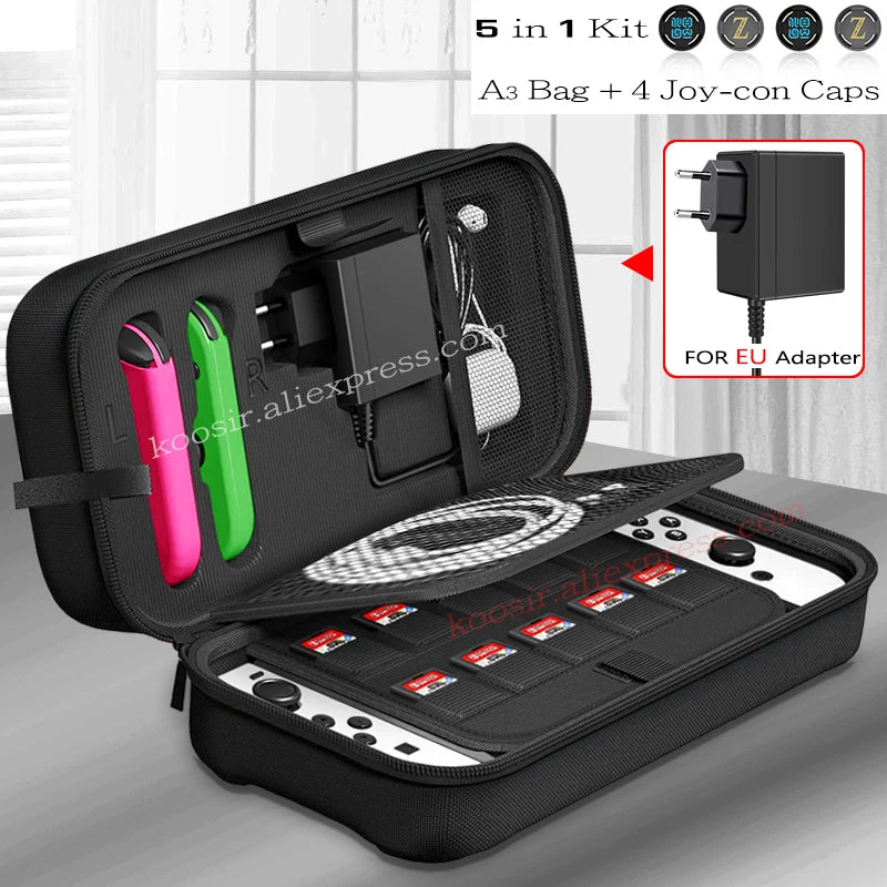 Nintend Switch Large Storage Bag SwitchOLED Portable Carrying Case Anti-Scratch Oxford Cloth Travel Bag for Nintendo Switch OLED