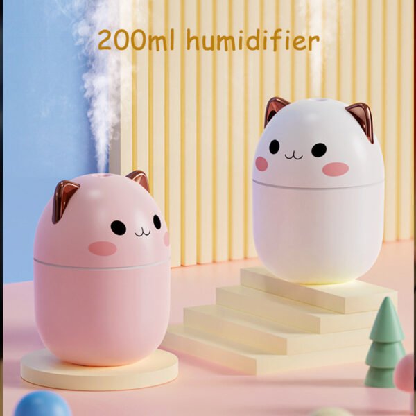 Humidificador USB con Forma de Gatito – Silencioso, Luz Ambiental y Aromaterapia – Ideal para Escritorio - Imagen 4